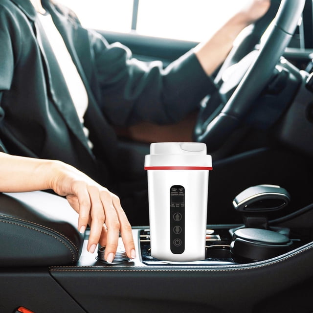 Hervidor eléctrico para coche, taza calefactora para café, té y leche, revestimiento de acero inoxidable 316 Blanco