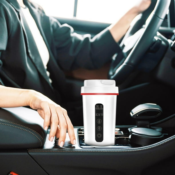 Hervidor eléctrico para coche, taza calefactora para café, té y leche, revestimiento de acero inoxidable 316 Blanco