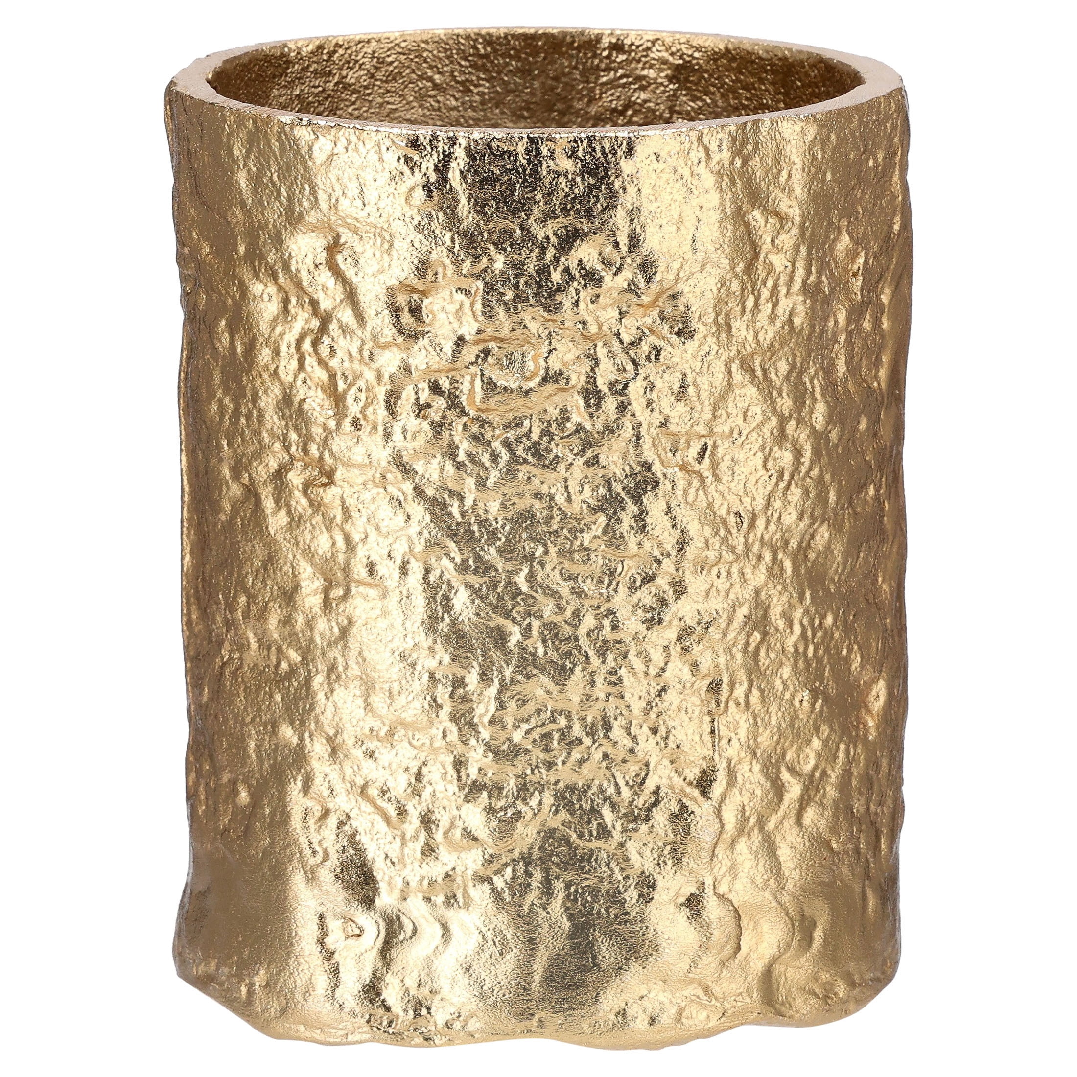 Large Metal Christmas Pillar Candle Holder, Rustic Gold, 5", by Holiday Time