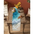 thumbnail image 5 of Ldtrchee Ocean Summer Coastal Table Runner 48 Inches, Sea Waves Blue Green Water Beach Bed Runner Dresser Scarves Tabletop for Indoor Outdoor Parties/Ceremony/Banquet, 13" x 48", 5 of 8