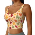 thumbnail image 2 of Balery Autumn Maple Leaves Sujetadores deportivos con espalda cruzada para mujer, acolchados, sin costuras, de alto impacto, ideales para yoga, gimnasio, entrenamiento y fitness.-X-Large, 2 of 8