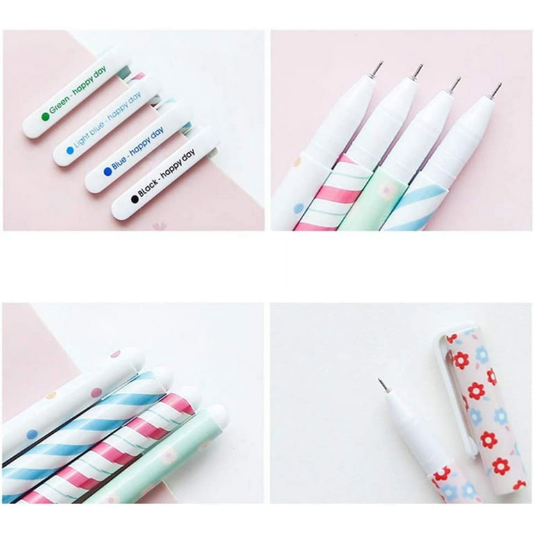 Toshine Cute Pens Colorful Gel Ink Pen Set for Bullet Journal Writing Multi Colored Pens Cartoon Gel Ink Roller Ball Fine Point Pens 10 Pcs 0.5 mm (