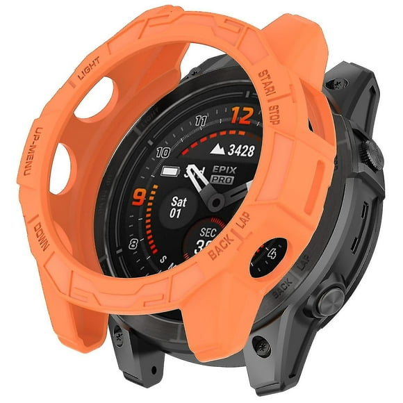 Tpu Watch Case For Garmin Epix Pro (gen 2) 47mm/fenix 7 Pro/fenix 7, Anti-scratch Hollow CoverOrange
