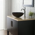 thumbnail image 4 of KRAUS Copper Brown Glass Bathroom Vessel Sink and Riviera™ Faucet Combo Set with Pop-Up Drain, Satin Nickel Finish, 4 of 11