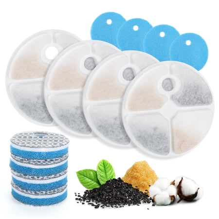 Filter & sponge set for pet water fountain WF130- 4+4+4pcs,Removes pet hair