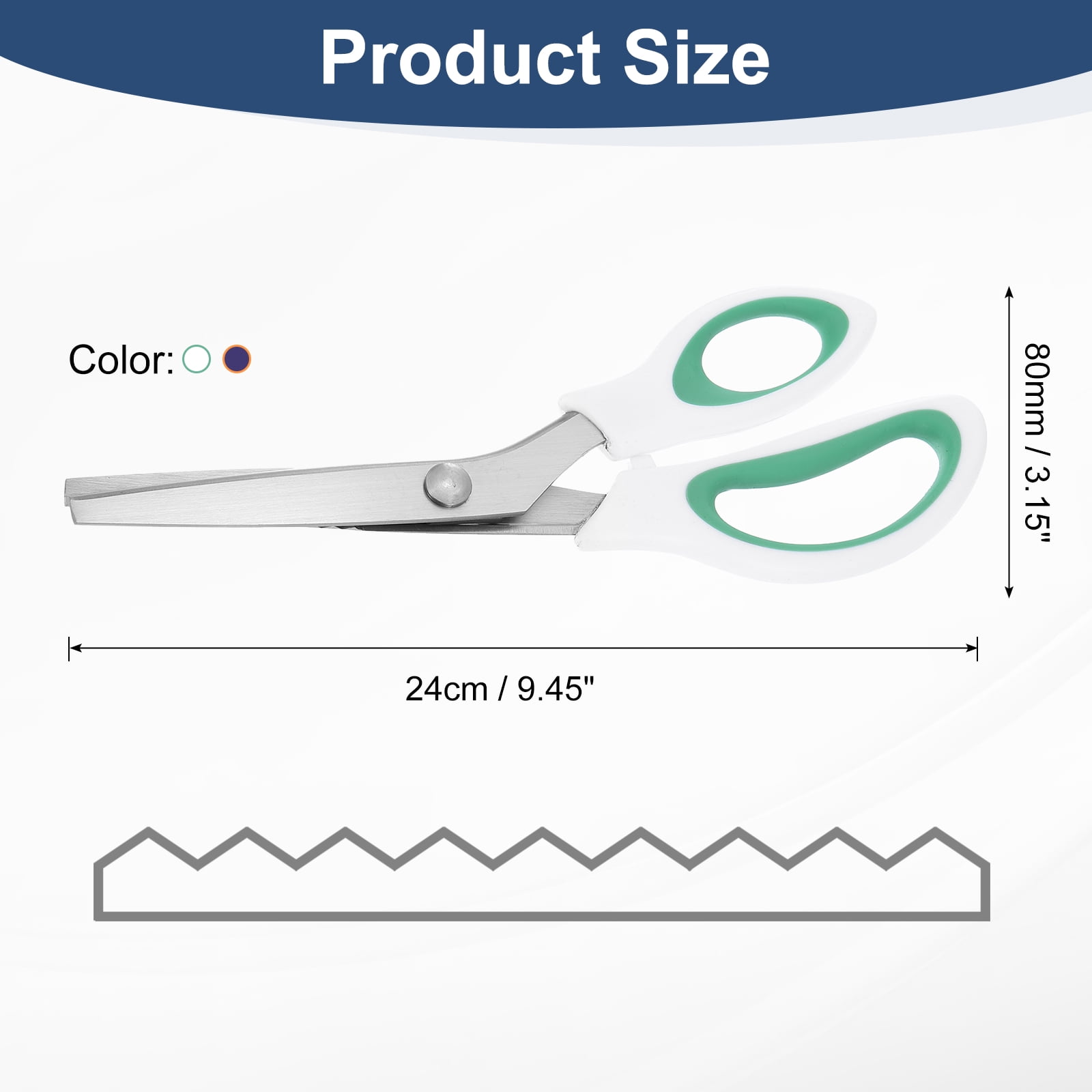 Uxcell 1 Set Sewing Scissors Stainless Steel Serrated Cutting Scissors 2 Colors