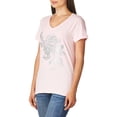 thumbnail image 4 of Hanes T-Shirt à Manches Courtes Col en V pour Femmes, P, Floral Semplice/Paleo Rose, 4 of 5