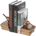 thumbnail image 2 of MyGift Brass-Colored Birds & Bronze Books Resin Bookends, 1 Pair, 2 of 6