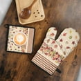 thumbnail image 5 of Autumn Fall Leaves Pattern Kitchen Oven Mitt and Pot Holder Sets 2 Pcs for Baking, Cooking and Grilling, Heat Resistant Up To 392 °F, 5 of 7