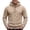 Khaki, variant on Men's Hooded Cardigan Knit Jacket with Two Way Zip and Structured Hood for Everyday Casual Layering in Fall and Winter, Coffee, L