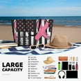 thumbnail image 4 of Kdxio Ribbon Breast Cancer Awareness for Beach Bag for Women Large Beach Tote Bag Waterproof Sandproof Swim Bag with Zipper Pockets Beach Vacation Travel, 4 of 6