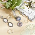 thumbnail image 5 of 6Pcs 2 Style 112mm 116mm Bouquet Photo Charm Memorial Bride Angel Pendant Oval Flat Round Bridal Charms with Ribbon and Gift Bags for Wedding Bridal Shower Party Decor Antique Silver, 5 of 6