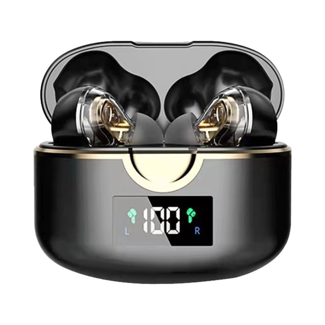 Birdeem In-Ear 5.0 Double-Moving Ring Four-Speaker Subwoofer Bluetooth Headset with Rotating Display