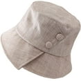 thumbnail image 3 of CoCopeaunts Women Bucket Hat Button Summer Thin Breathable Basin Hat Outdoor Sports Travel Beach Fishermen Hat Irregulars Brim, 3 of 8