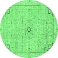 thumbnail image 1 of Ahgly Company Indoor Round Abstract Emerald Green Modern Area Rugs, 3' Round, 1 of 4