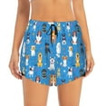 thumbnail image 2 of Balery Cute Dogs Pattern Women's Running Shorts with Liner 2 Pockets Elastic Workout Athletic Gym Yoga Shorts-Small, 2 of 7