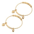 thumbnail image 1 of GOOHOCHY 2 pulseras para bebé: brazalete ajustable con cuentas y dijes - Pulseras/tobilleras para niños pequeños - Joyas bañadas en oro para bebés, niñas y niños, 1 of 8