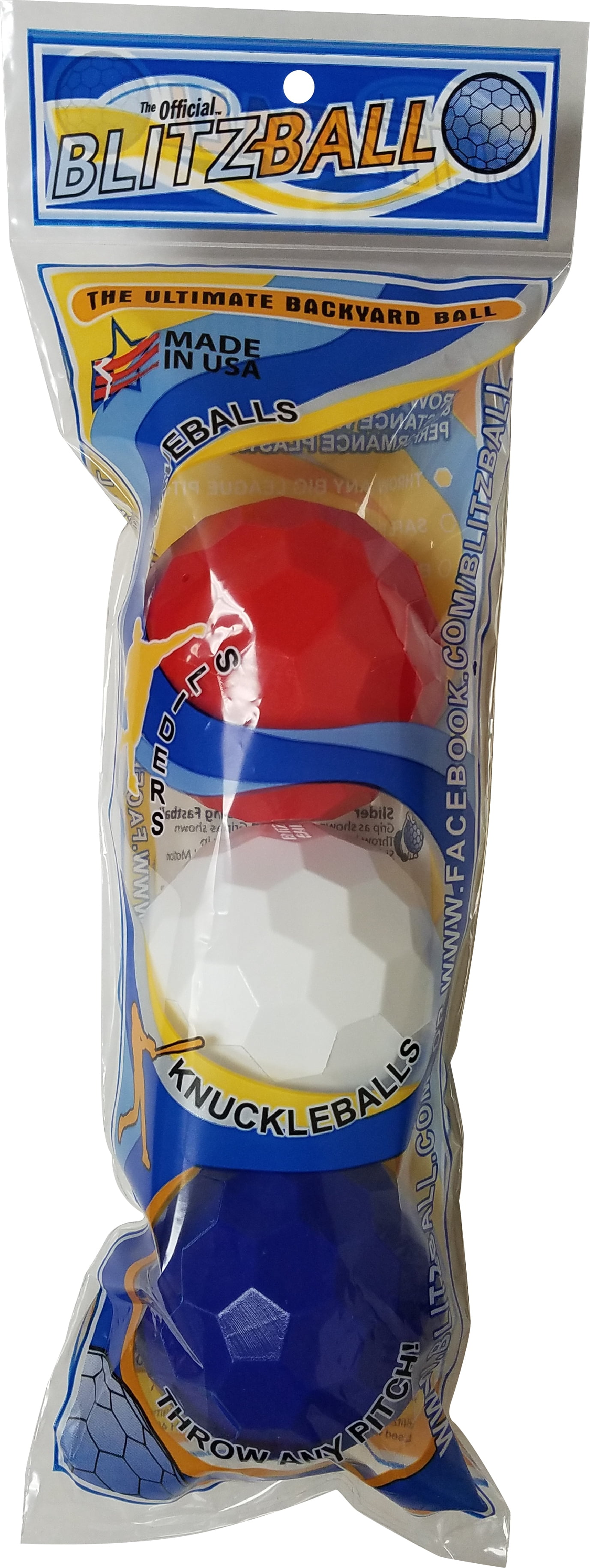 Blitzball red/white/blue 3 pk balls