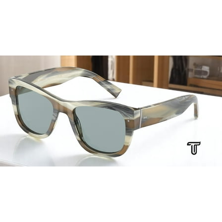 DOLCE & GABBANA DG4338 339087 Grey Horn Light Grey 52 mm Men's Sunglasses