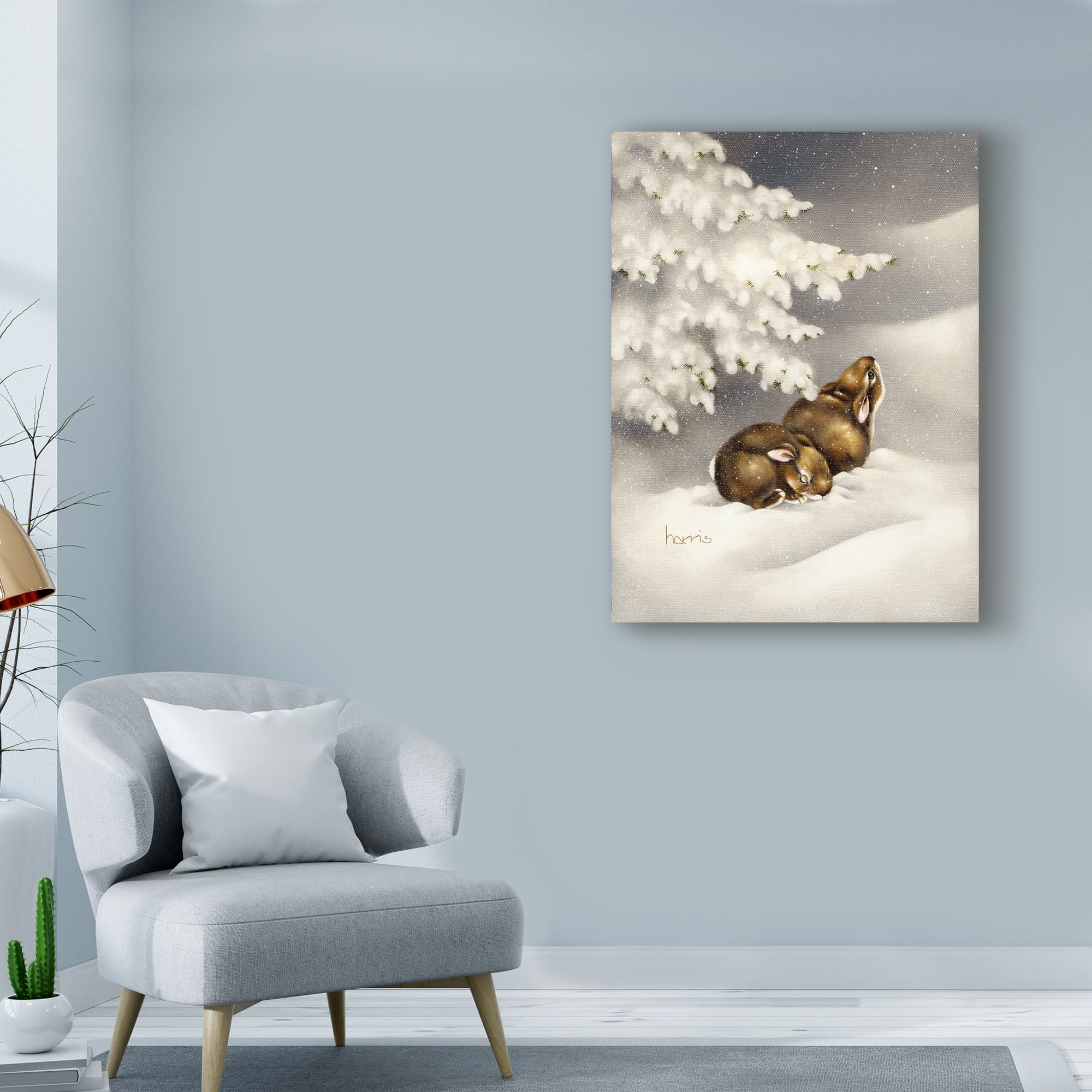 Trademark Fine Art 'Peace On Earth Rabbit' Canvas Art by Peggy Harris