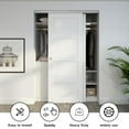 thumbnail image 2 of JUBEST Bypass Sliding Door Hardware 60", Aluminum Bypass Wardrobe Closet Door Hardware Set with Finger Pull Included, Smoothly and Quietly, for 2 Door System, Easy to Install, 2 of 7