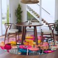 thumbnail image 3 of Round Rugs 6Ft, Colorful Oil Painted Round Area Rug Washable Indoor Throw Carpet, Modern Abstract Contemporary Soft Non Slip Circle Rug for Office Cabinet Home Decor Aesthetic, 3 of 8