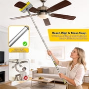 JEHONN 77 Ceiling Fan Cleaner Duster with Extra Bendable Chenille Dust Cleaning Tool (Yellow)