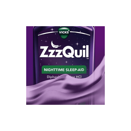ZzzQuil Nighttime Sleep-Aid Liquid, Warming Berry Flavor 12 oz (Pack of 3)