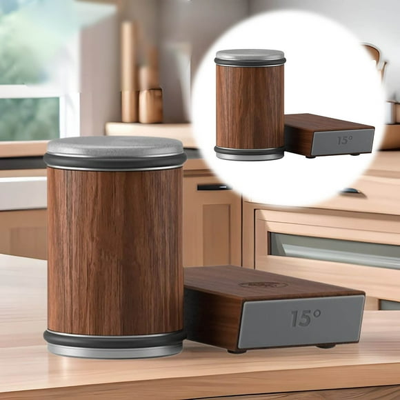Riforla Rolling Sharpener Kit & Ceramic Rolling Wheel Sharpener for Steel of Any Hardness Angle Roller Sharpener 15° & 20° Sharpening Perfect for Kitchen Bakeware Brown