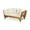 Teak Finish/Beige, variant on Noble House Serene Outdoor Acacia Wood Expandable Daybed in Teak/ Beige/Khaki