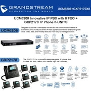 Grandstream UCM6208 IP PBX with 8 FXO + GXP2170 8-UNITS IP Phone