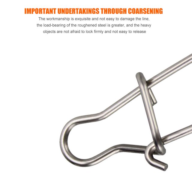 Barril de pesca de acero inoxidable, conector de señuelo giratorio, gancho de presión de seguridad (100 uds) Likrtyny Para estrenar