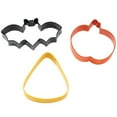 thumbnail image 2 of Wilton Jack-O-Lantern, Bat and Candy Corn Cookie Cutter Set, 3-Piece, 2 of 4
