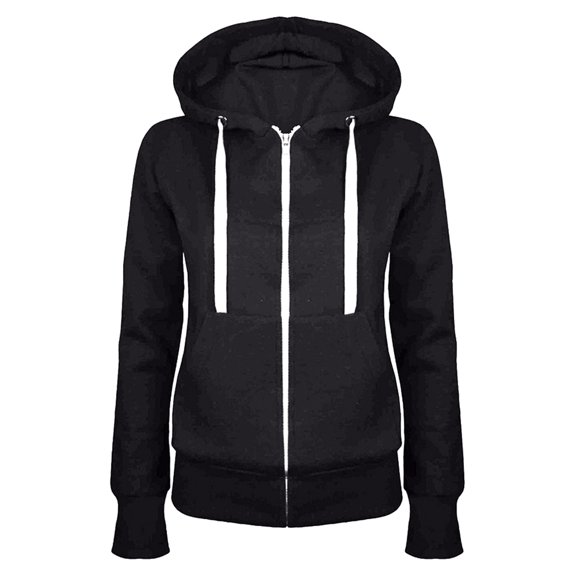 Hevirgo Sweatshirt Casual Warm Cotton Solid Color Long Sleeve Hoodie Sweatshirt for Women