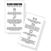 Lashicorn Blood Donation Aftercare Instruction Care Cards for People Who Donate  50 pack 2x3.5 Donor Wallet Medical Emergency Information for Donation Centers Gift Ideas