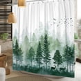 thumbnail image 2 of Pbobriich Forest Deer Shower Curtain Rustic Green Misty Woodland Shower Curtain for Bathroom with Hooks Country Bathroom Decor 47x71 Inch, 2 of 8
