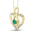 thumbnail image 3 of JewelersClub Silver heart Necklaces for Women –Silver heart Necklace for Women Over 14K Gold Plated Silver heart – Emerald Necklace Centerpiece, White Diamond Accents – Hypoallergenic heart Pendant, 3 of 4