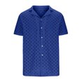 thumbnail image 4 of Mgmyaa Men's Short Sleeved Button Down Shirt Jacquard Cardigan Collared Beach Shirt Tops, 4 of 6