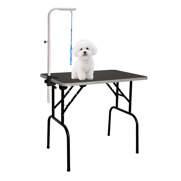 Baohe - 30 Inch Dog Grooming Table - Pet Grooming Table - Foldable, Adjustable Arm, Portable, Non-Slip Grooming Table for Dogs at Home - Black