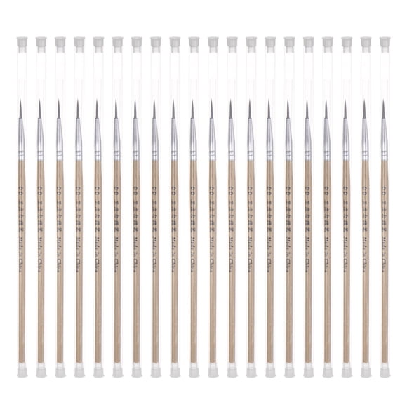 Unique Bargains 50 Pcs Pinceaux de Peinture de Détail 10mm Pinceau en Nylon avec Tubes pour Peinture Acrylique Aquarelle(00), Couleur Bois