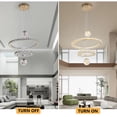 thumbnail image 5 of Miumaeov Modern LED Chandeliersr 2 Rings Dimmable Luxury Stainless Steel Ceiling Light for Dining Room Foyer Entryway Living Room, 5 of 16
