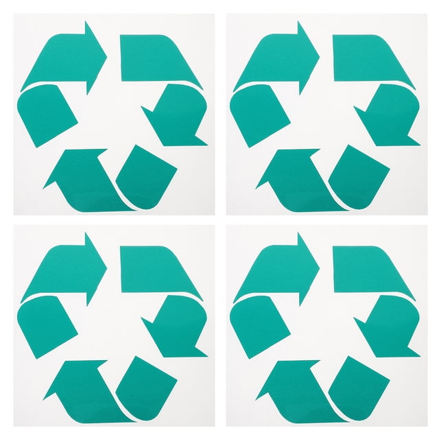4 Pcs Recycle Stickers Trash Bin Labels Premium Self-Adhesive Recyclable Sign Sticker for Home Kitchen & Office (Green)