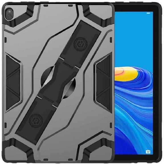 Golden Sheeps Compatible for Lenovo Tab P10 (TB-X705F/TB-X705L) 10.1 Inch Heavy Duty Drop Proof Armor Slim Full-Body Protection Handle Stand Case (Black)