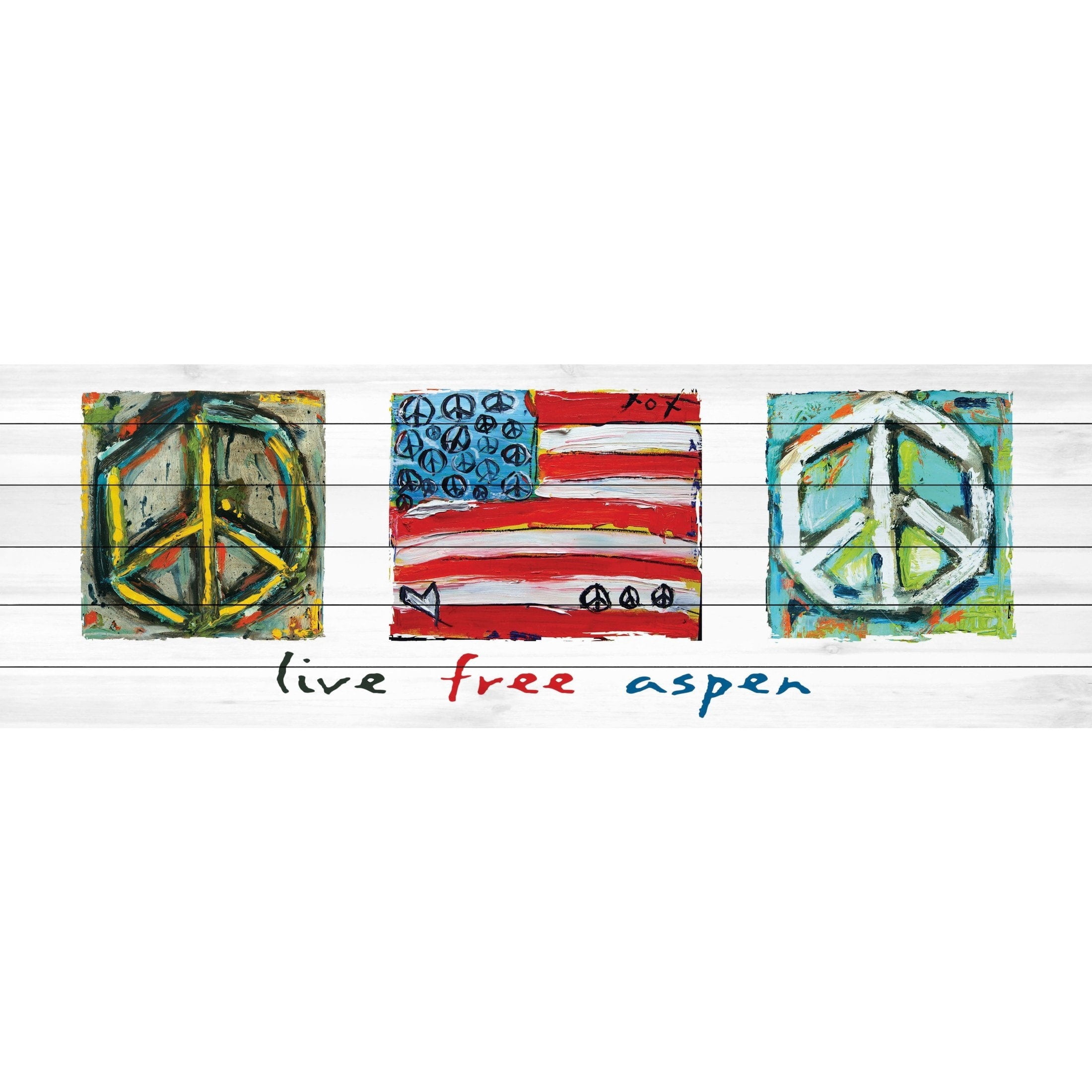 Marmont Hill "Live Free Aspen" by Tori Campisi Painting Print on White Pine Wood