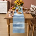 thumbnail image 2 of Gray Blue Ombre Table Runner 90 Inches, Modern Abstract Watercolor Stripes Bed Runner Dresser Scarves Tabletop for Indoor Outdoor Parties/Ceremony/Banquet, 13" x 90", 2 of 9