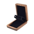 thumbnail image 3 of Organizador de joyería Caja de perjudros de pendientes Pequeñas Elegantes Velvet Caja de regalo de regalo portátil para el compromiso de aniversario Nuez, 3 of 8