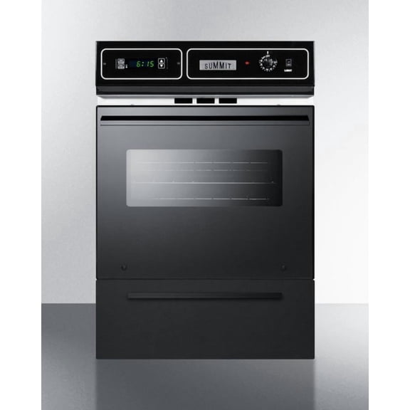 24" Wide Gas Wall Oven, Black