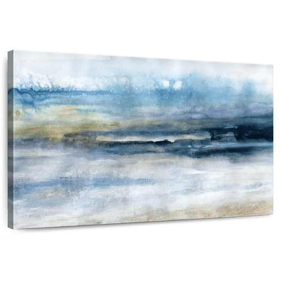 Elephant Stock Wind And Water Ii Wall Art - Horizontal Canvas Wall Art - Living Room Wall Decor - Abstract Canvas - Gray And Beige Decor By Carol Robinson - 12" x 8"