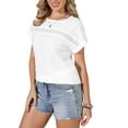 thumbnail image 4 of INSPIRE CHIC Eyelet Tops for Women's Short Sleeve Hollow Out Summer Dressy Casual Top S White, 4 of 6