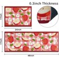 thumbnail image 3 of Valentines Day Kitchen Rugs Set of 2,Valentines Anniversary Wedding Holiday Gnomes Buffalo Plaid Hearts Decorative Low-Profile Mats for Home Kitchen,Love Lives Here(17.7x47.2+17.7x23.6 Black ), 3 of 6